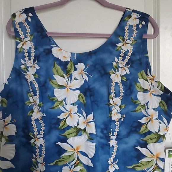 🎅 🟦 Hawaiian Sheath Dress NWT - Picture 2 of 4